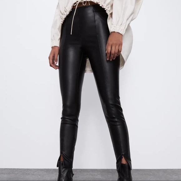 Zara Vegan Leather Leggings